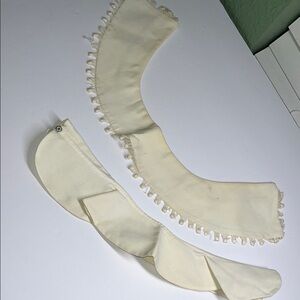 Vintage Cream Detachable Collar Set with Lace Trim
